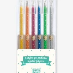 6 Stylos Gel Pailletés - DJECO Rose - Djeco