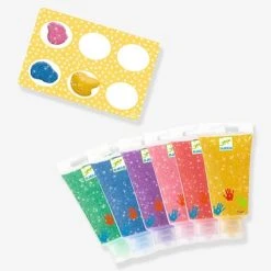 6 Tubes De Peinture à Doigts Paillettes - DJECO Jaune - Djeco -vertbaudet shop 6 tubes de peinture a doigts paillettes djeco 2
