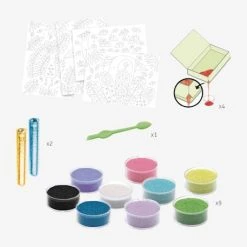 Atelier Sables Colorés Eblouissants Oiseaux Multicolore - Djeco -vertbaudet shop atelier sables colores eblouissants oiseaux 3