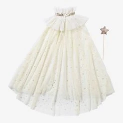 Cape à Paillettes + Baguette Blanc - Vertbaudet -vertbaudet shop cape a paillettes baguette 2