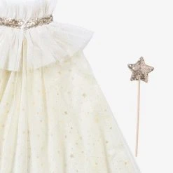 Cape à Paillettes + Baguette Blanc - Vertbaudet -vertbaudet shop cape a paillettes baguette 4