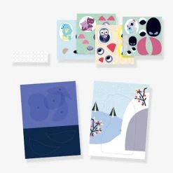 Collages Les Câlins DJECO Bleu - Djeco 6 Collages Les Câlins DJECO Bleu - Djeco -vertbaudet shop collages les calins djeco 2