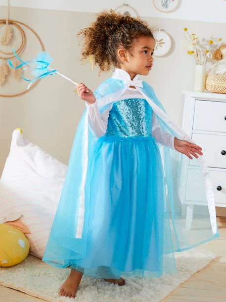 Déguisement De Princesse Avec Cape, Baguette Et Couronne Bleu - Vertbaudet 2 Déguisement De Princesse Avec Cape, Baguette Et Couronne Bleu - Vertbaudet – Image 2