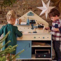 Grand établi De Bricolage En Bois FSC® Et Métal Bleu - Vertbaudet -vertbaudet shop grand etabli de bricolage en bois fsc et metal 4