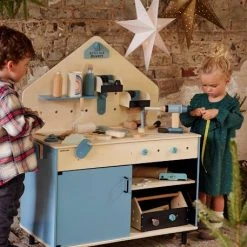 Grand établi De Bricolage En Bois FSC® Et Métal Bleu - Vertbaudet -vertbaudet shop grand etabli de bricolage en bois fsc et metal 5