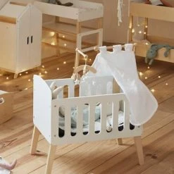 Lit Poupon Sur Pieds En Bois FSC® Blanc - Vertbaudet