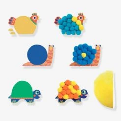Mes Premiers Collages De Pompons - Animaux Tout Doux - DJECO Multicolore - Djeco -vertbaudet shop mes premiers collages de pompons animaux tout doux djeco 1