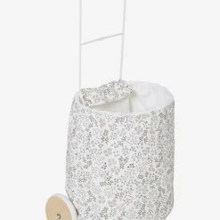 Panier De Courses à Roulettes En Métal, Tissu Et Bois FSC® Gris - Vertbaudet