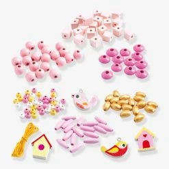 Perles Bois - Oiseaux - DJECO Multicolore - Djeco 6 Perles Bois - Oiseaux - DJECO Multicolore - Djeco -vertbaudet shop perles bois oiseaux djeco 2