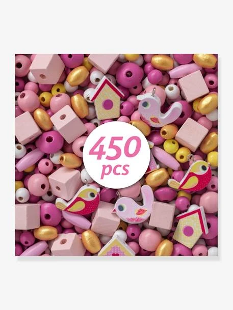 Perles Bois - Oiseaux - DJECO Multicolore - Djeco 4 Perles Bois - Oiseaux - DJECO Multicolore - Djeco – Image 4