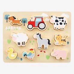 Puzzle à Encastrer Ferme En Bois FSC® Multicolore - Vertbaudet -vertbaudet shop puzzle a encastrer ferme en bois fsc 2