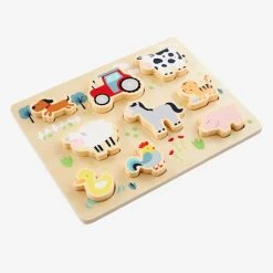 Puzzle à Encastrer Ferme En Bois FSC® Multicolore - Vertbaudet -vertbaudet shop puzzle a encastrer ferme en bois fsc 4