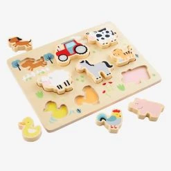 Puzzle à Encastrer Ferme En Bois FSC® Multicolore - Vertbaudet -vertbaudet shop puzzle a encastrer ferme en bois fsc 5