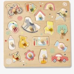 Puzzle Bouton Happy En Bois FSC® Multicolore - Vertbaudet -vertbaudet shop puzzle bouton happy en bois fsc 2