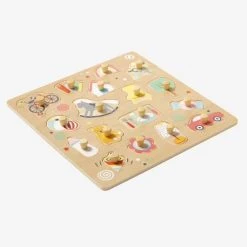 Puzzle Bouton Happy En Bois FSC® Multicolore - Vertbaudet