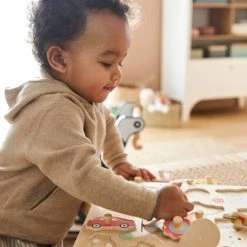 Puzzle Bouton Happy En Bois FSC® Multicolore - Vertbaudet -vertbaudet shop puzzle bouton happy en bois fsc 3