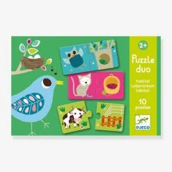 Puzzle Duo Habitat - DJECO Multicolore - Djeco -vertbaudet shop puzzle duo habitat djeco 1