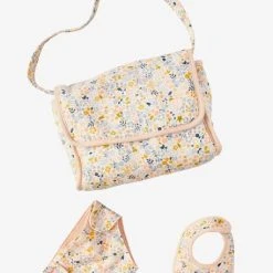 Sac à Langer Poupon + Couche + Bavoir En Gaze De Coton Rose - Vertbaudet