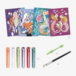 Tableaux à Pailleter - La Lumière Des Sirènes DJECO Multicolore - Djeco -vertbaudet shop tableaux a pailleter la lumiere des sirenes djeco 2