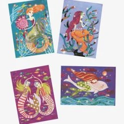 Tableaux à Pailleter - La Lumière Des Sirènes DJECO Multicolore - Djeco -vertbaudet shop tableaux a pailleter la lumiere des sirenes djeco 3